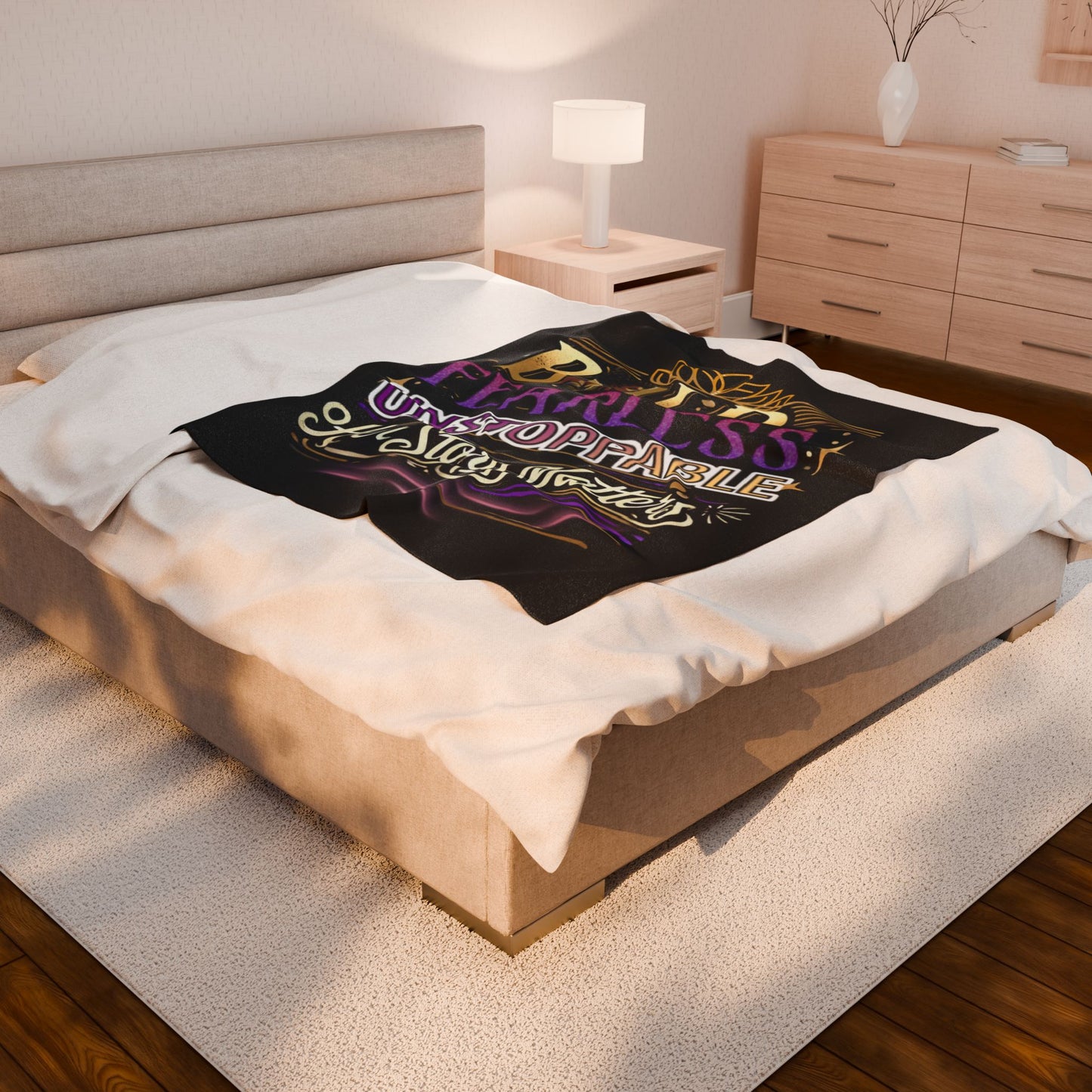Bold & Fearless Plush Blanket – Unstoppable Her Story Matters