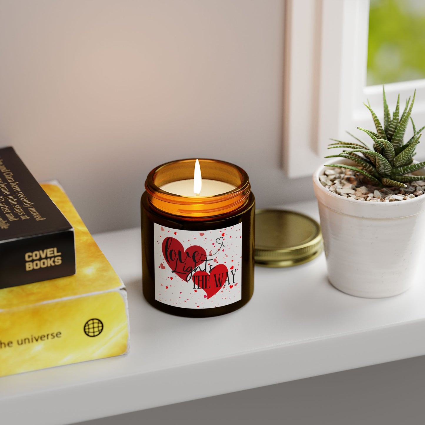 "Romantic Scented Candle - 'Love Lights the Way' for Valentine’s Day Gifts"