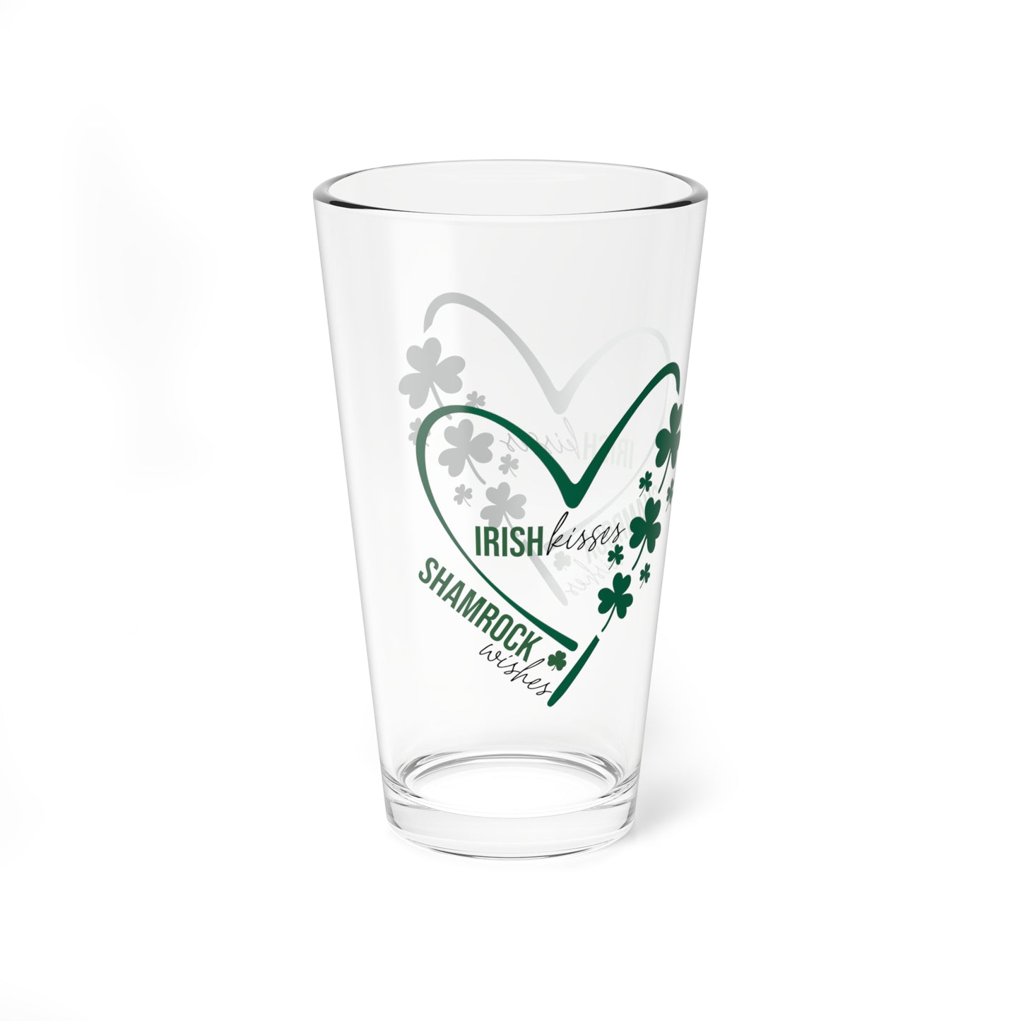 St. Patrick's Day Mixing Glass - 16oz Shamrock Design