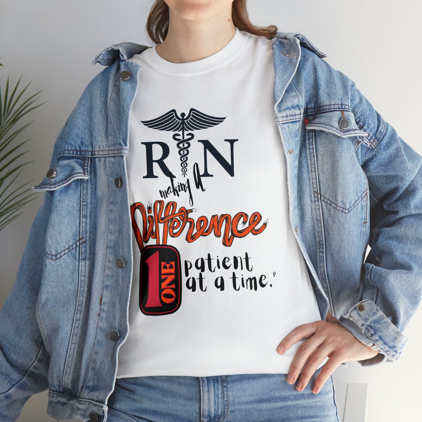 Nurses makes a difference Heavy Cotton Tee