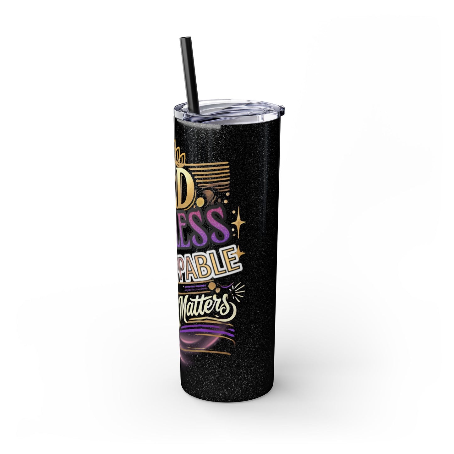 Empowered Spirit 20oz Skinny Tumbler with Straw - Fearless & Unstoppable Design