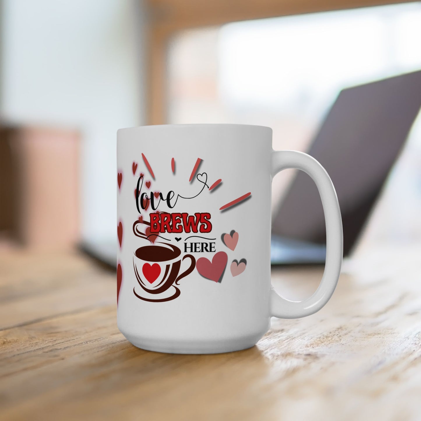 "Love Brews Here" Valentine's Day Coffee Mug – Sip Love Daily ❤️