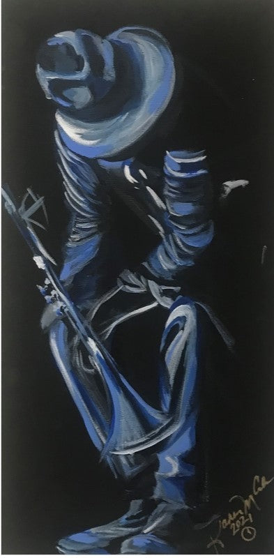 Blu Man Blues on Canvas