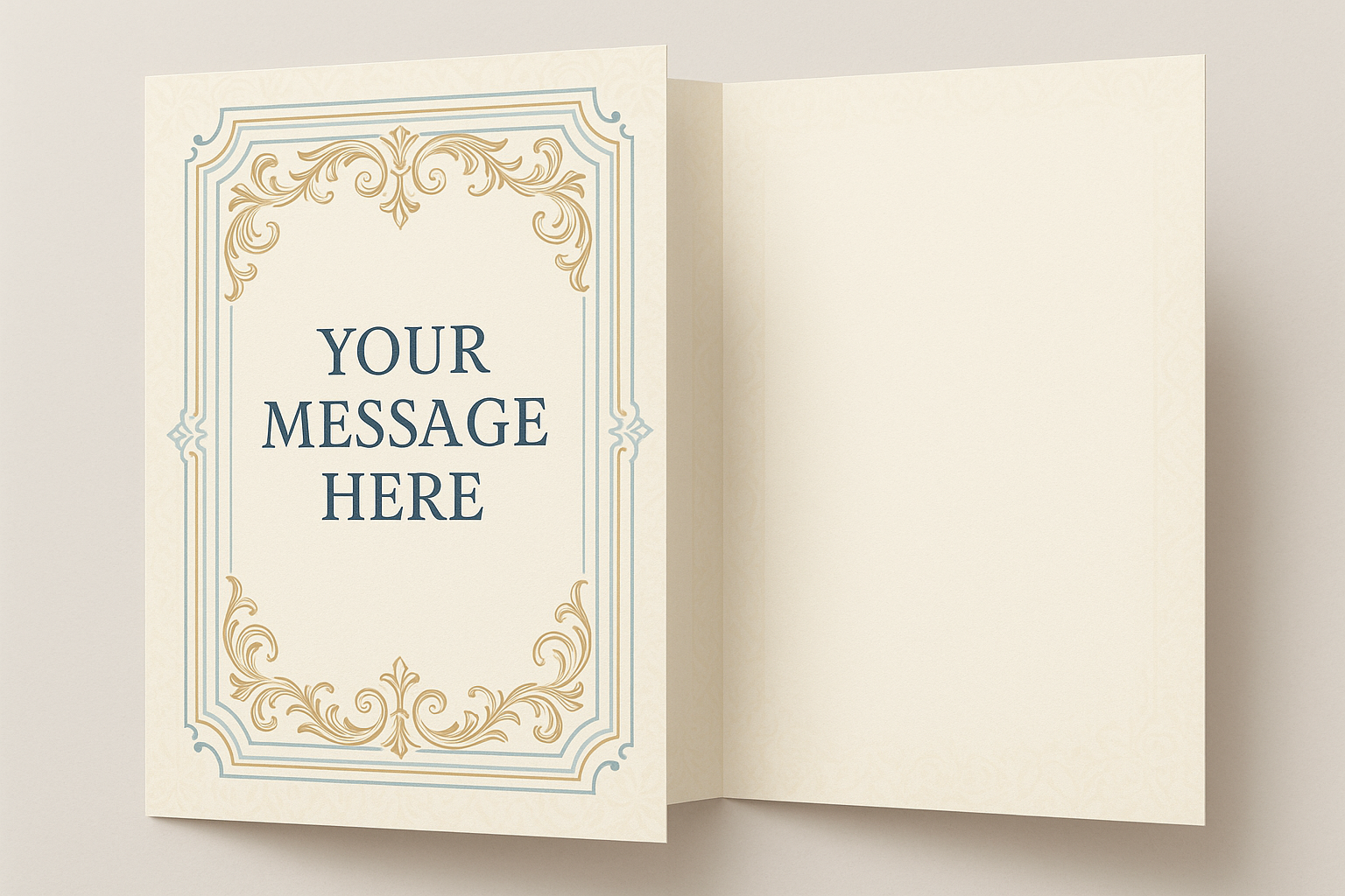 Elegant folded greeting card with space for a personalized message, perfect for realtors to thank clients or new homeowners