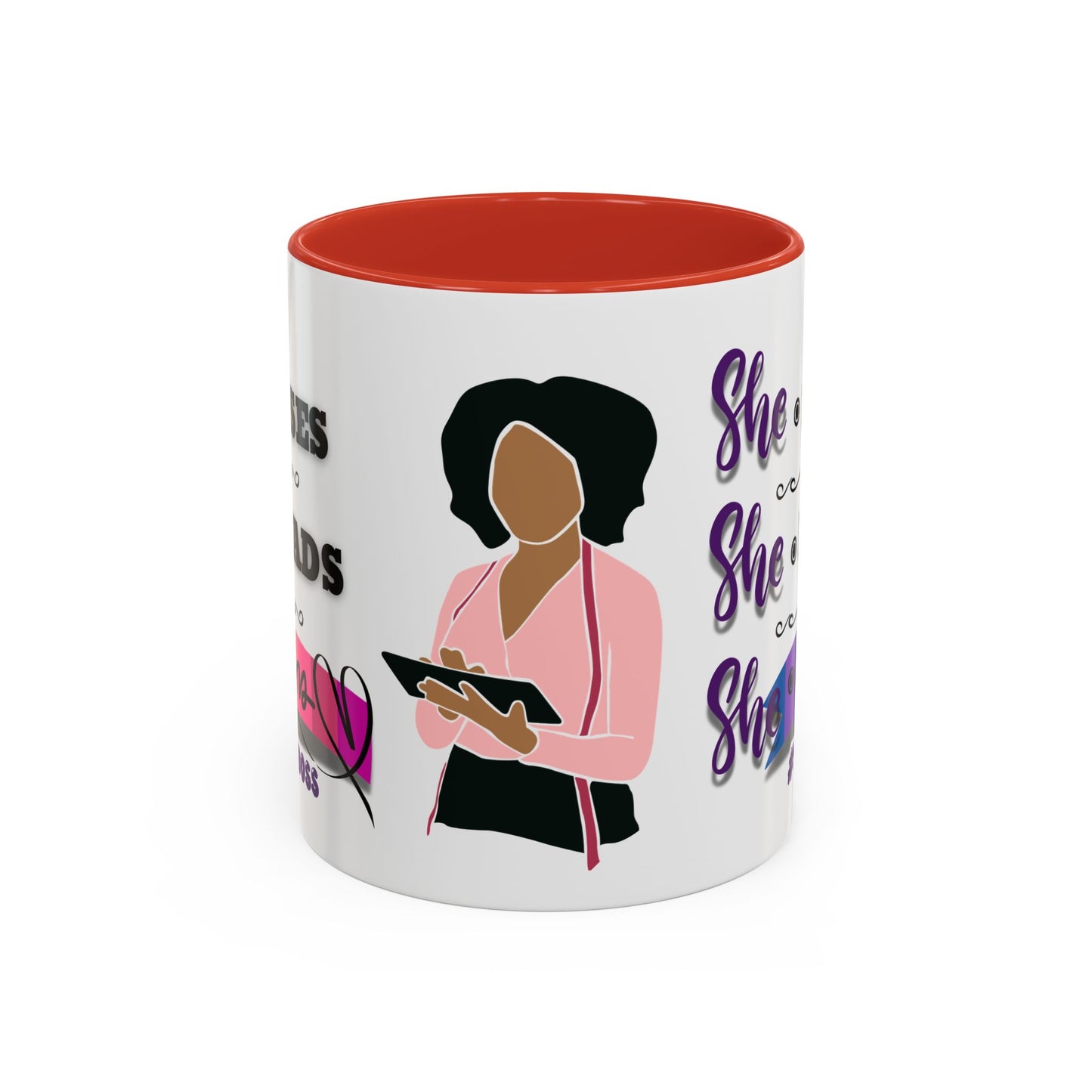 Empowering Lady Boss Coffee Mug - She Rises, She Leads, She Wins