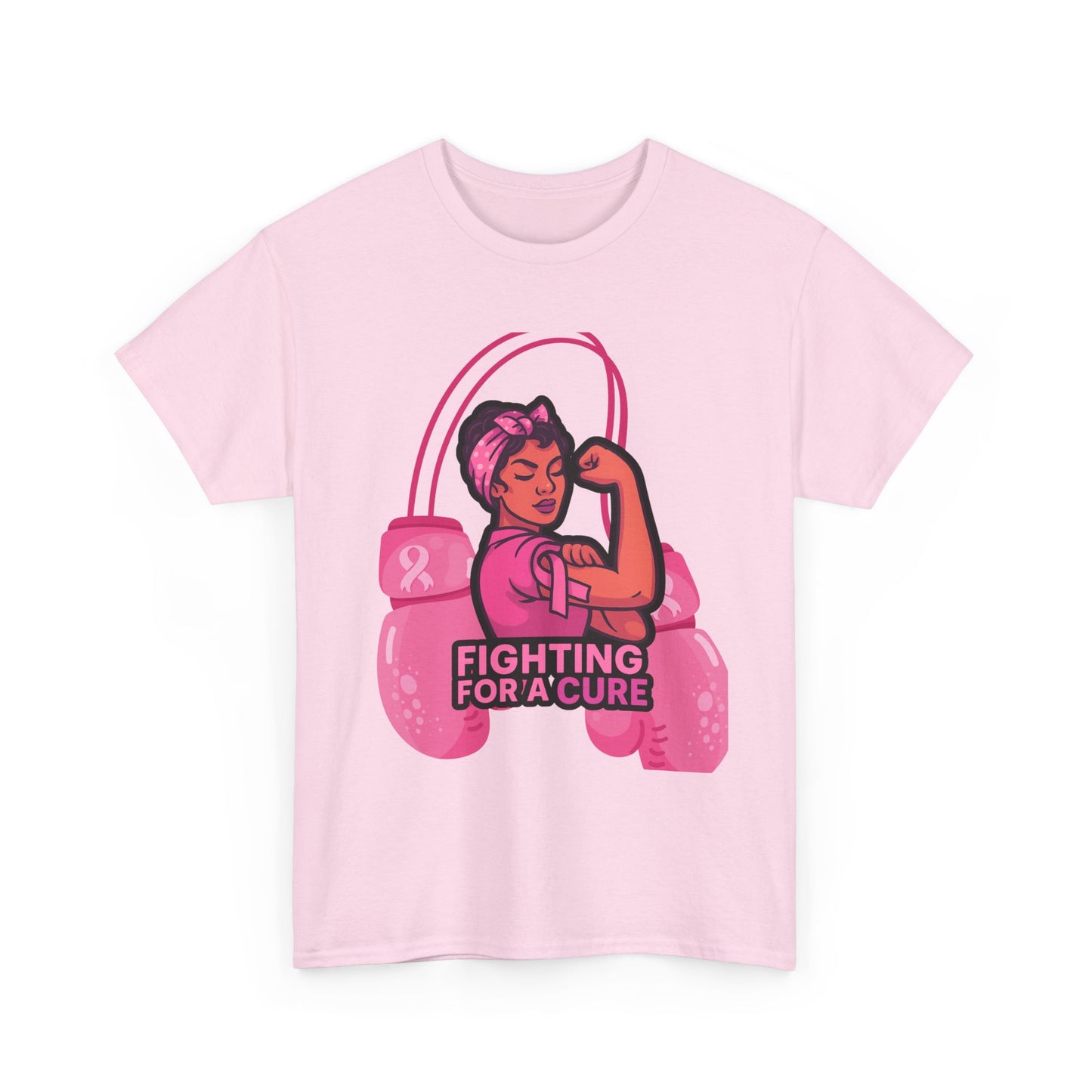 Fighting for a Cure Tee, Support Breast Cancer Awareness Shirt, Unisex Cotton Tee, Inspirational Graphic Tee, Pink Ribbon Gift