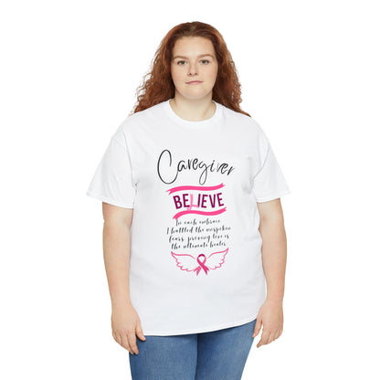 Caregiver Breast Cancer Awareness Unisex Heavy Cotton Tee