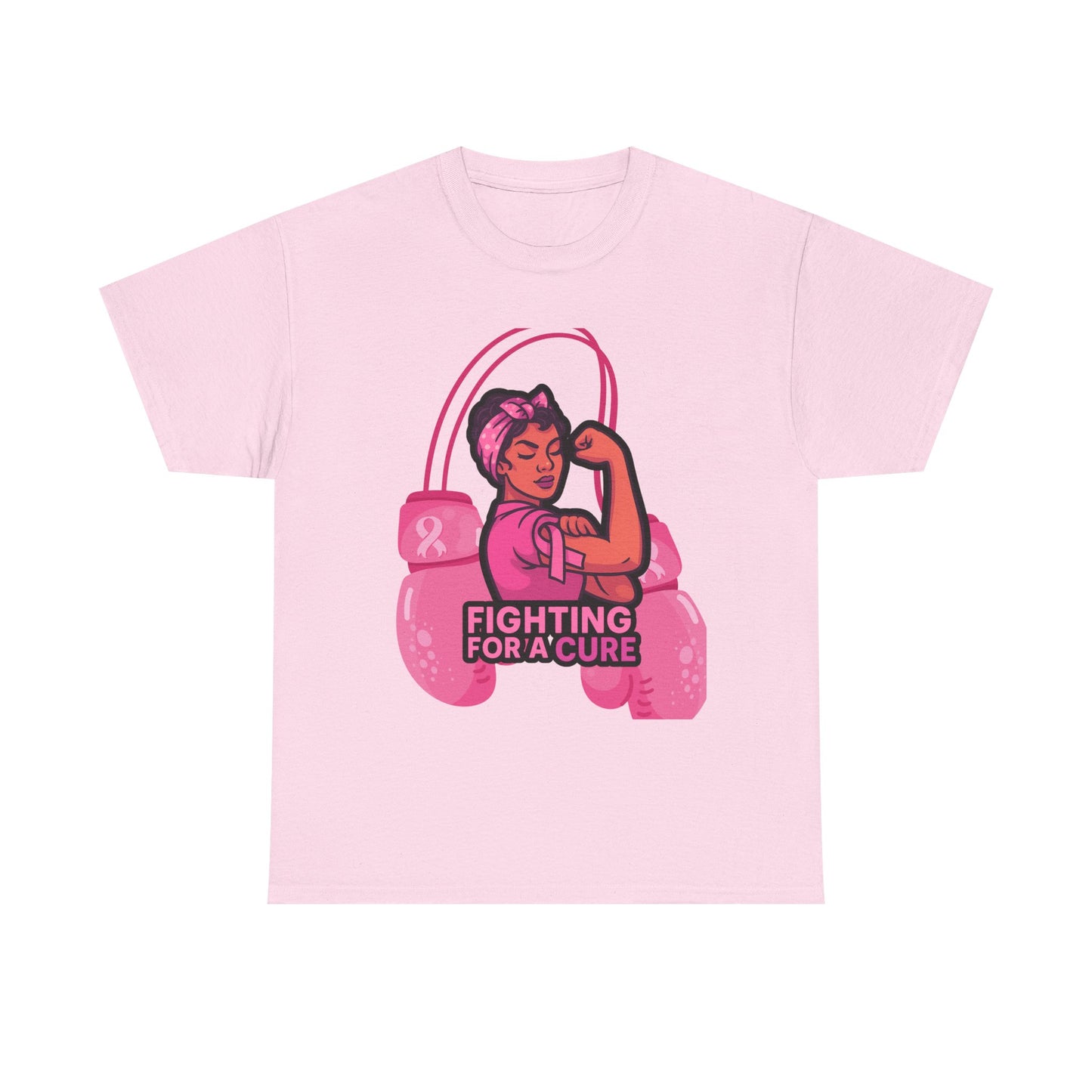 Fighting for a Cure Tee, Support Breast Cancer Awareness Shirt, Unisex Cotton Tee, Inspirational Graphic Tee, Pink Ribbon Gift