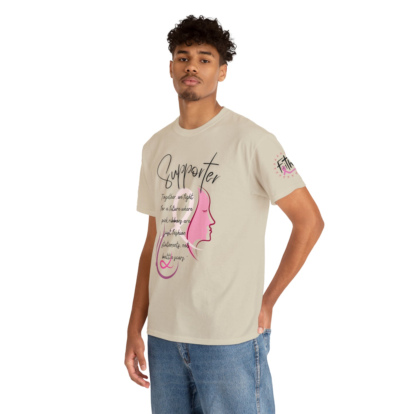 Breast Cancer supporter Unisex Heavy Cotton Tee