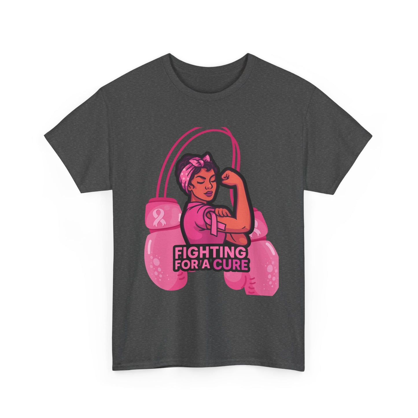Fighting for a Cure Tee, Support Breast Cancer Awareness Shirt, Unisex Cotton Tee, Inspirational Graphic Tee, Pink Ribbon Gift