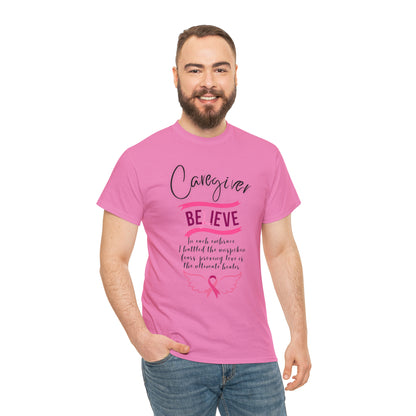 Caregiver Breast Cancer Awareness Unisex Heavy Cotton Tee