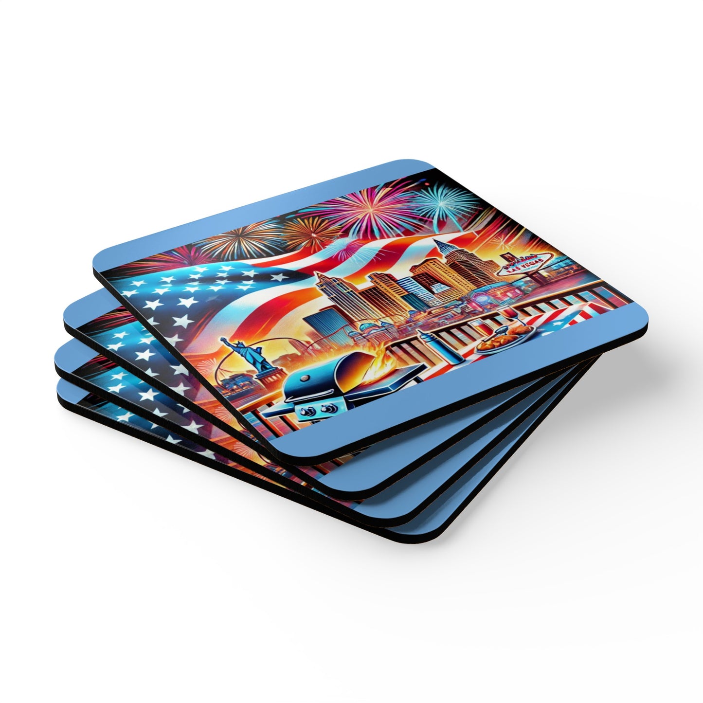 Las Vegas Corkwood Coaster Set