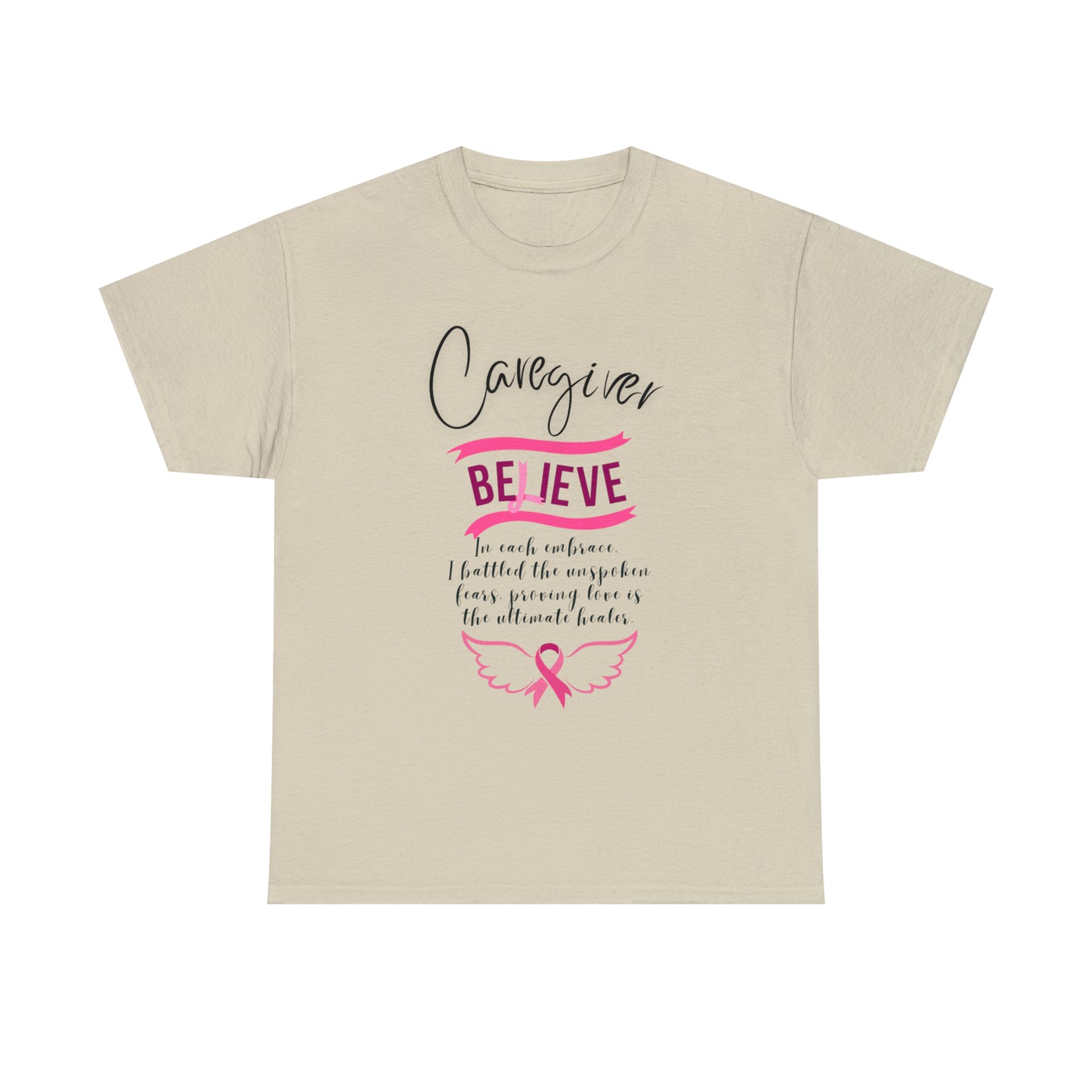 Caregiver Breast Cancer Awareness Unisex Heavy Cotton Tee