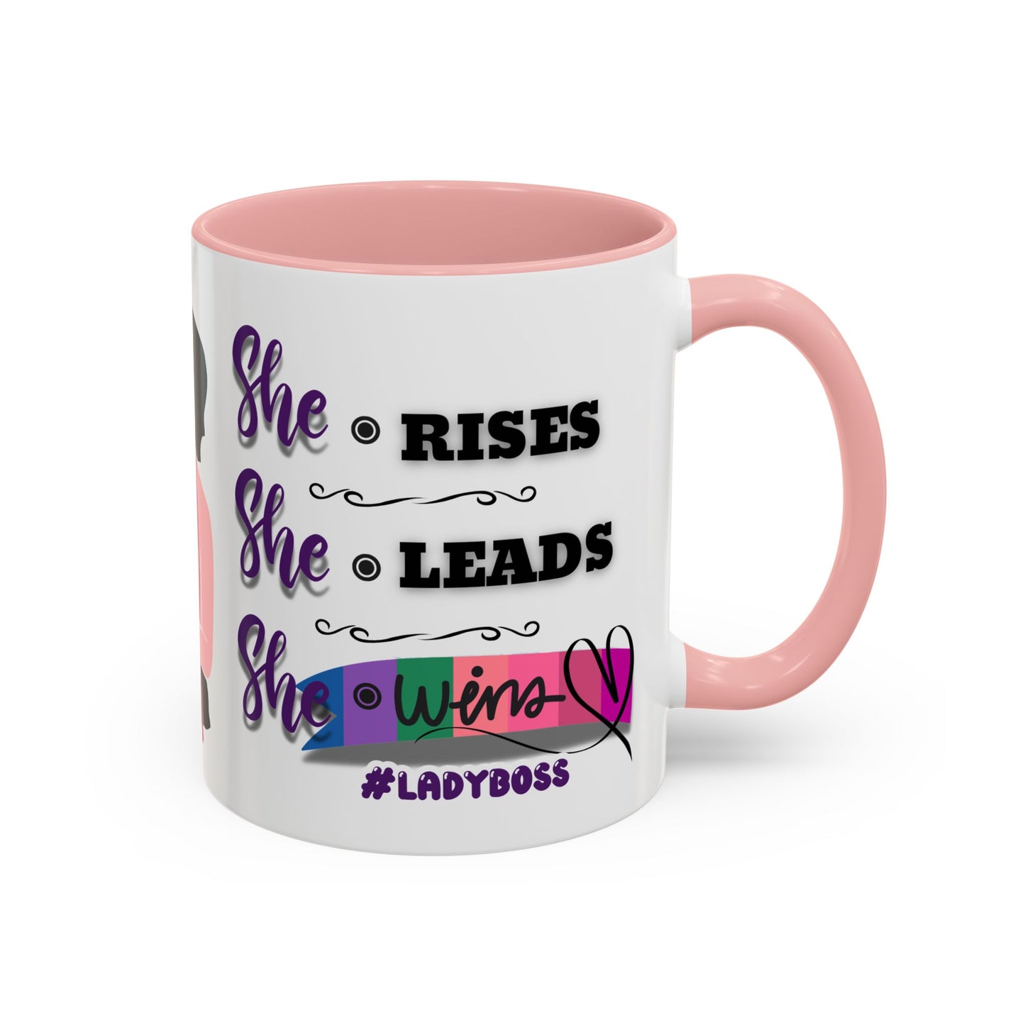 Empowering Lady Boss Coffee Mug - She Rises, She Leads, She Wins