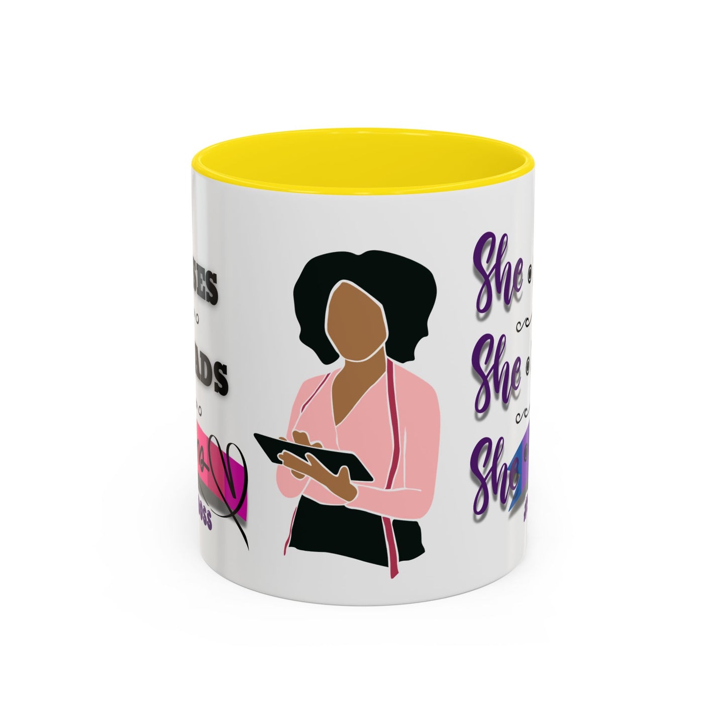 Empowering Lady Boss Coffee Mug - She Rises, She Leads, She Wins