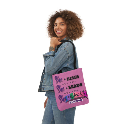 Copy of Empowering Canvas Tote Bag - She Rises, Leads, Wins #LadyBoss