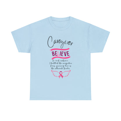 Caregiver Breast Cancer Awareness Unisex Heavy Cotton Tee