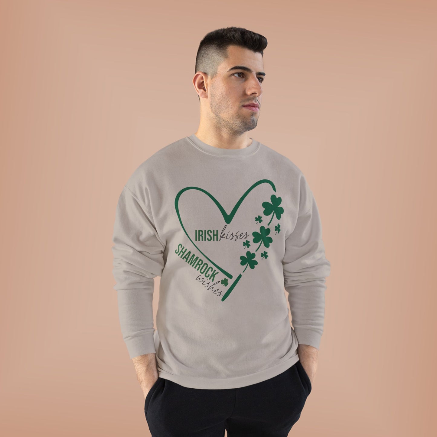 Irish Kisses Shamrock Crewneck Sweatshirt - Cozy St. Patrick's Day Apparel