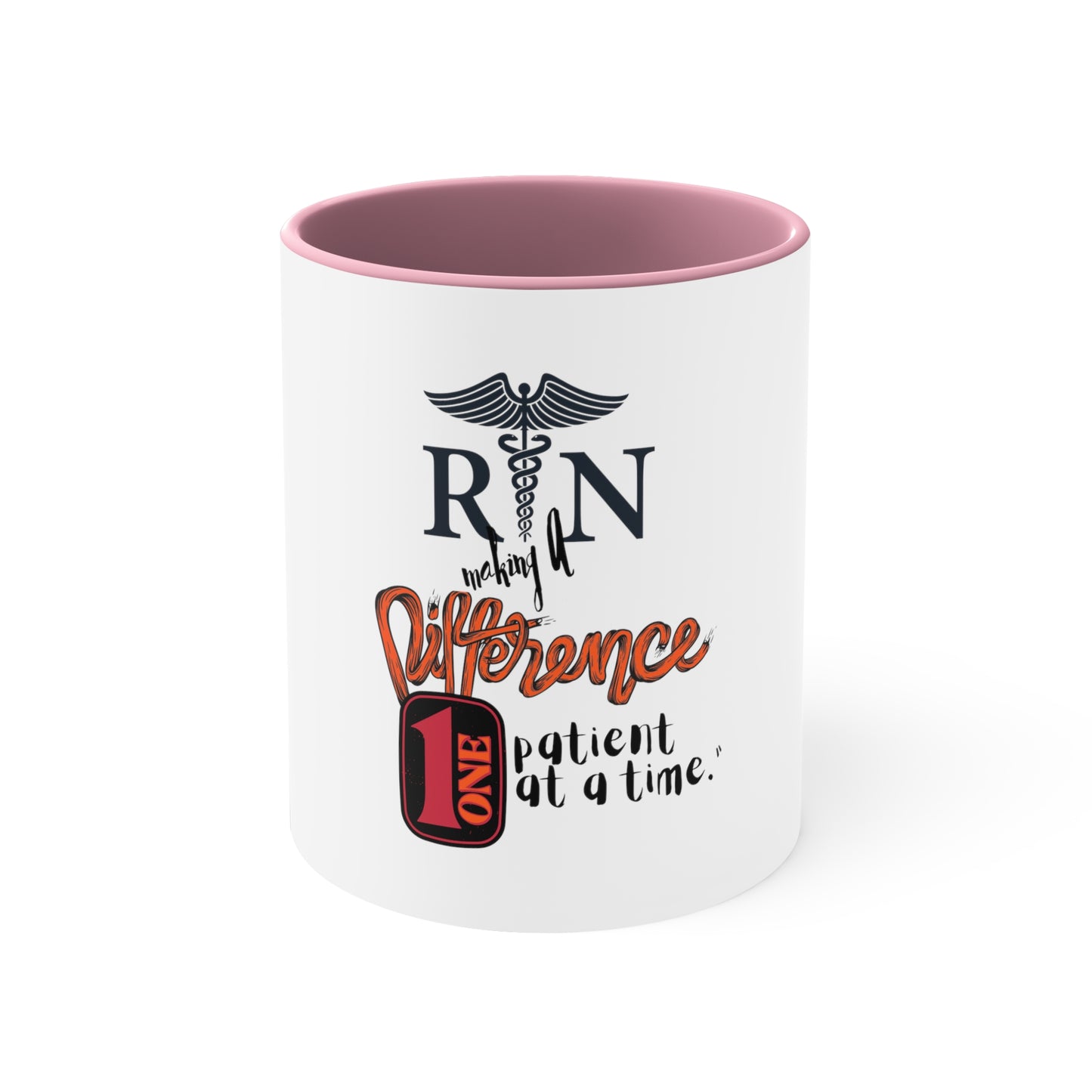 RN Makes a Difference -Accent Coffee Mug, 11oz