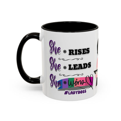 Empowering Lady Boss Mug - Colorful 11oz & 15oz Coffee Cup