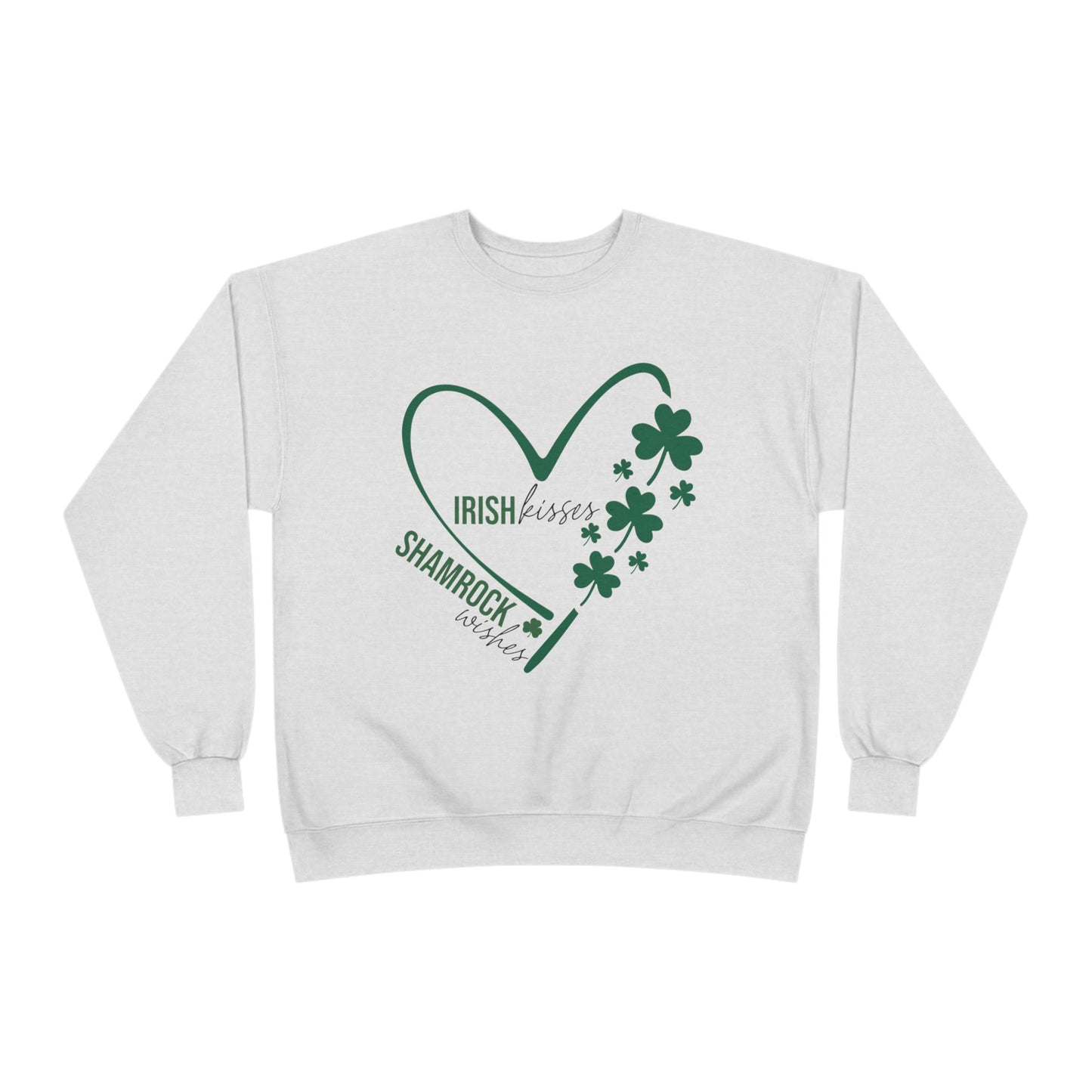 Irish Kisses Shamrock Crewneck Sweatshirt - Cozy St. Patrick's Day Apparel