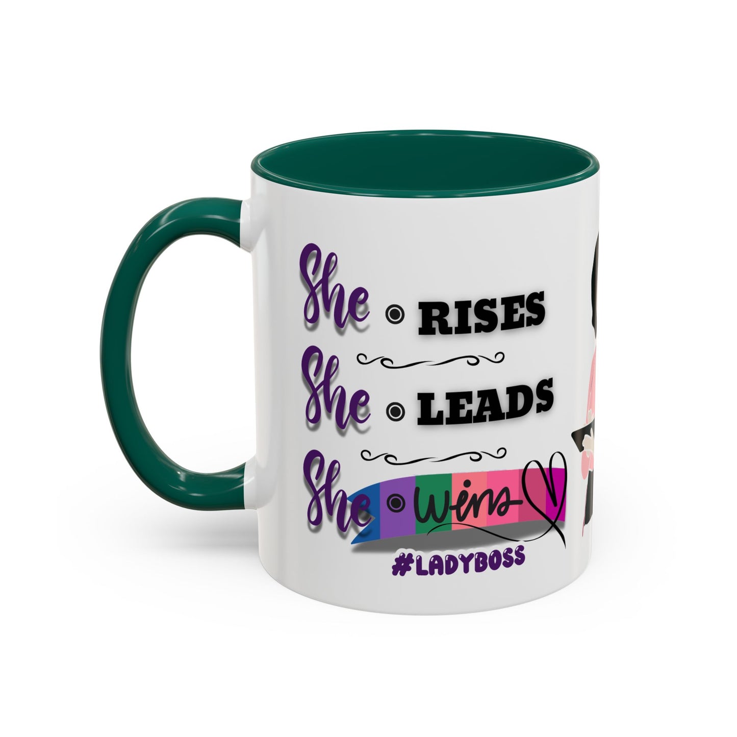 Empowering Lady Boss Mug - Colorful 11oz & 15oz Coffee Cup