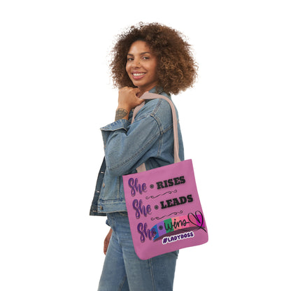 Copy of Empowering Canvas Tote Bag - She Rises, Leads, Wins #LadyBoss