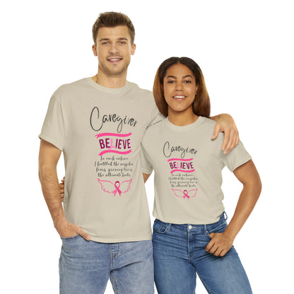 Caregiver Breast Cancer Awareness Unisex Heavy Cotton Tee