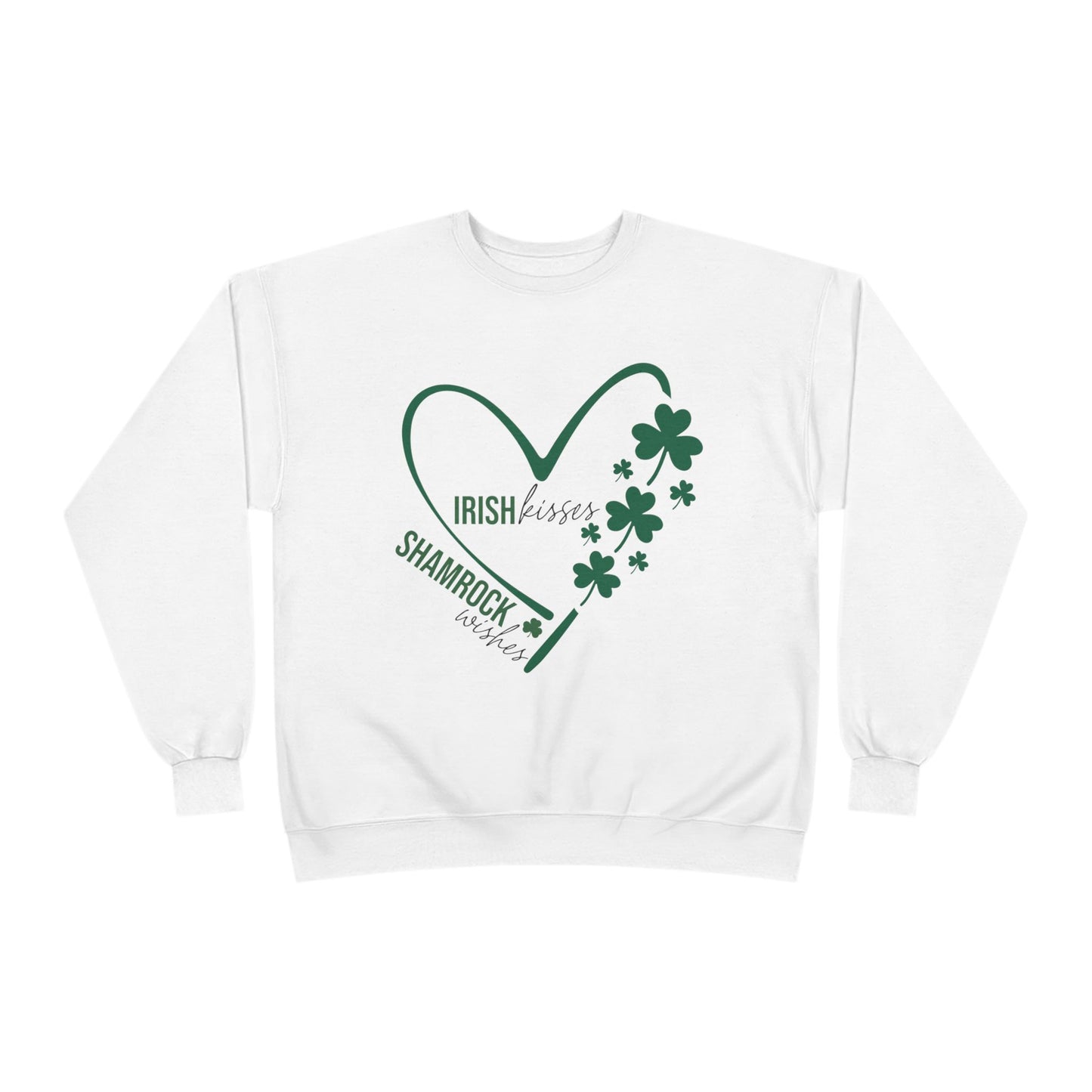 Irish Kisses Shamrock Crewneck Sweatshirt - Cozy St. Patrick's Day Apparel