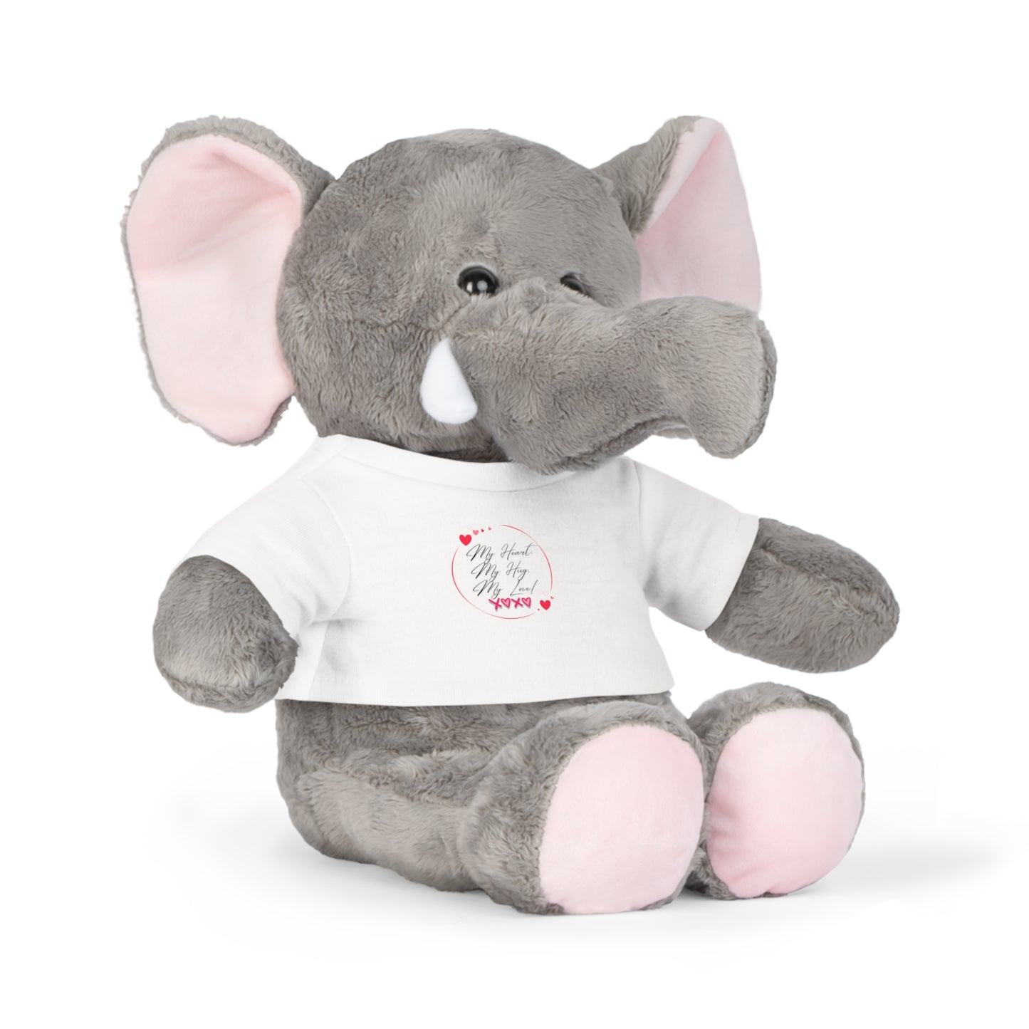 "Personalized Valentine’s Day Stuffed Animal Gift – Bear, Elephant, Sheep, or Bunny with Romantic Quote"