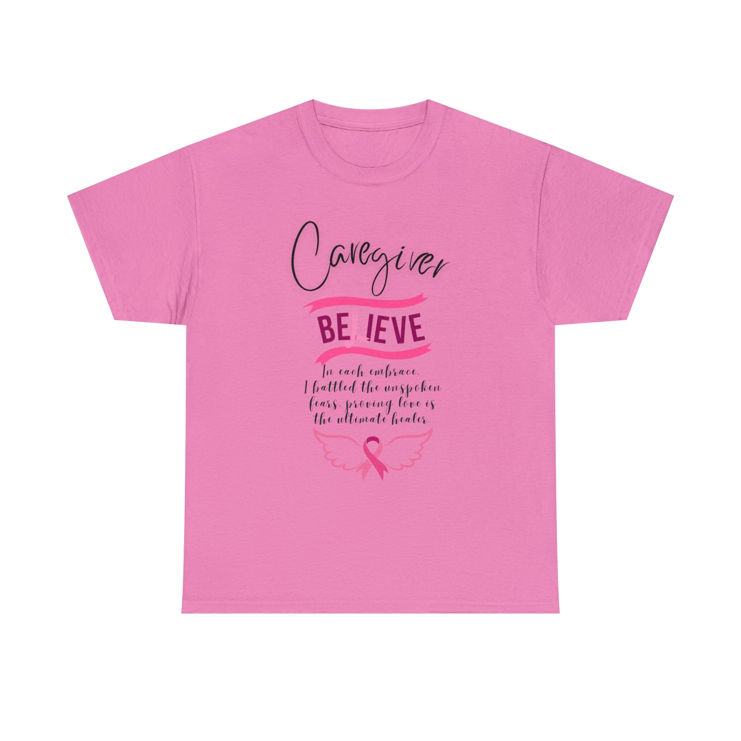 Caregiver Breast Cancer Awareness Unisex Heavy Cotton Tee