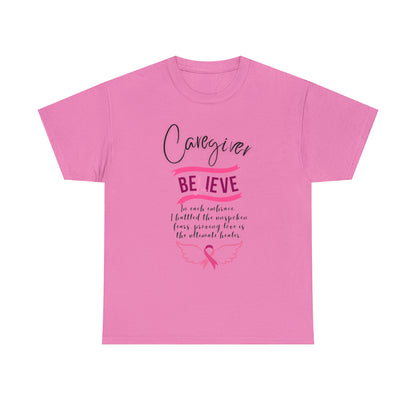 Caregiver Breast Cancer Awareness Unisex Heavy Cotton Tee