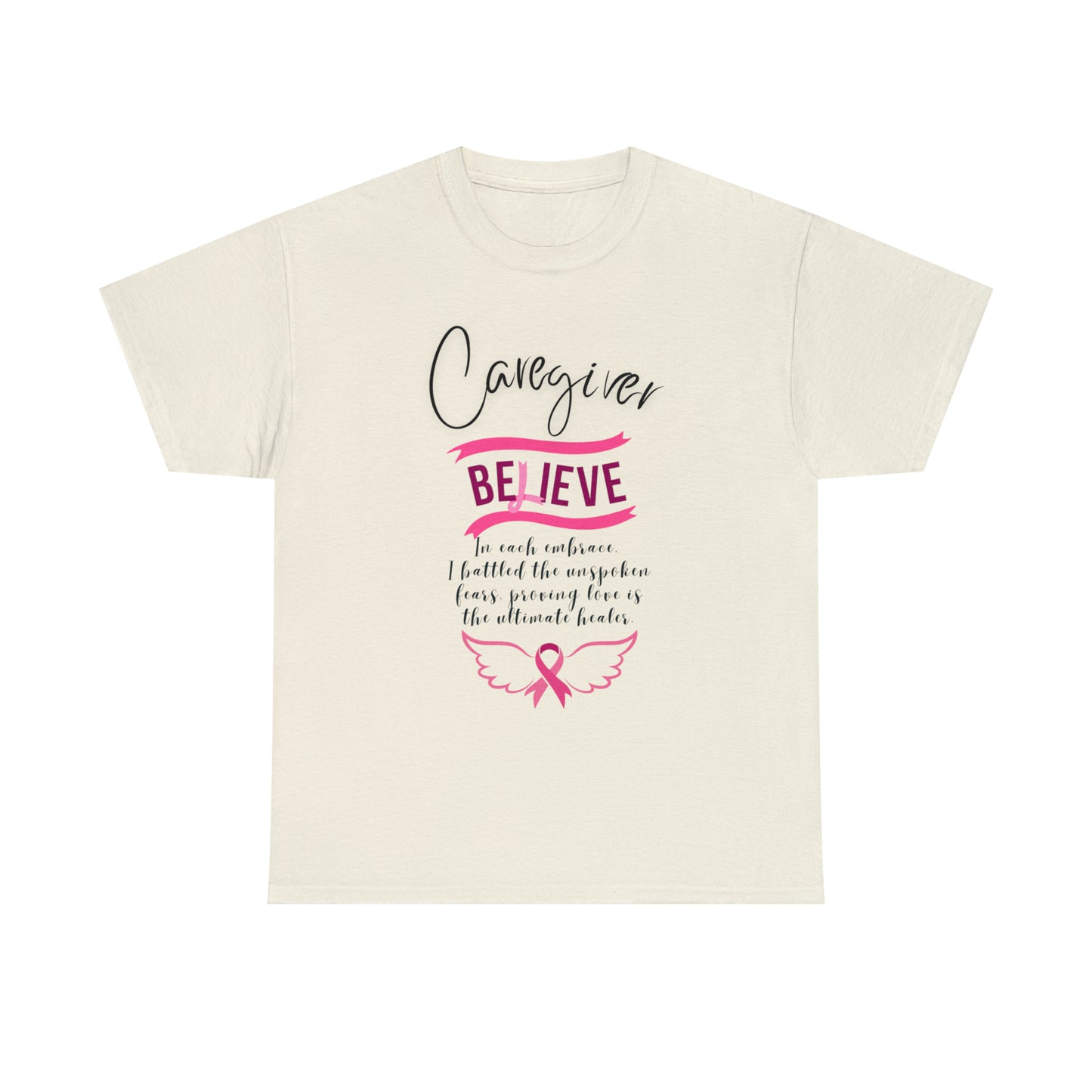 Caregiver Breast Cancer Awareness Unisex Heavy Cotton Tee