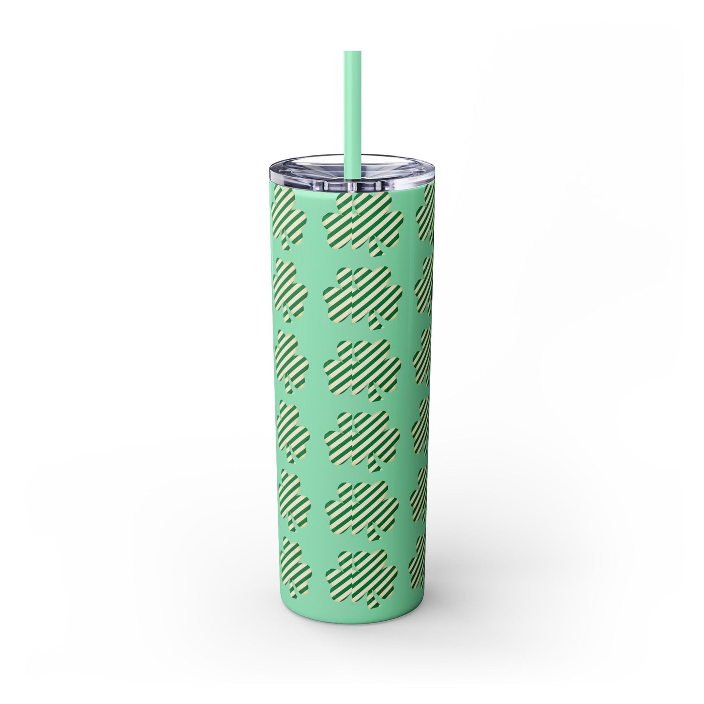 St. Patrick's Day Skinny Tumbler with Straw - 20oz 'Feeling Lucky' Design