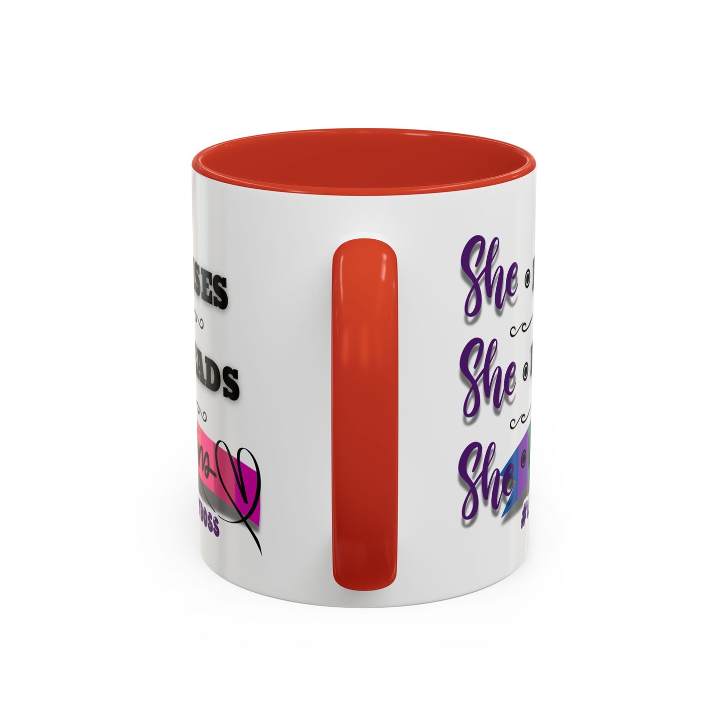 Empowering Lady Boss Coffee Mug - She Rises, She Leads, She Wins