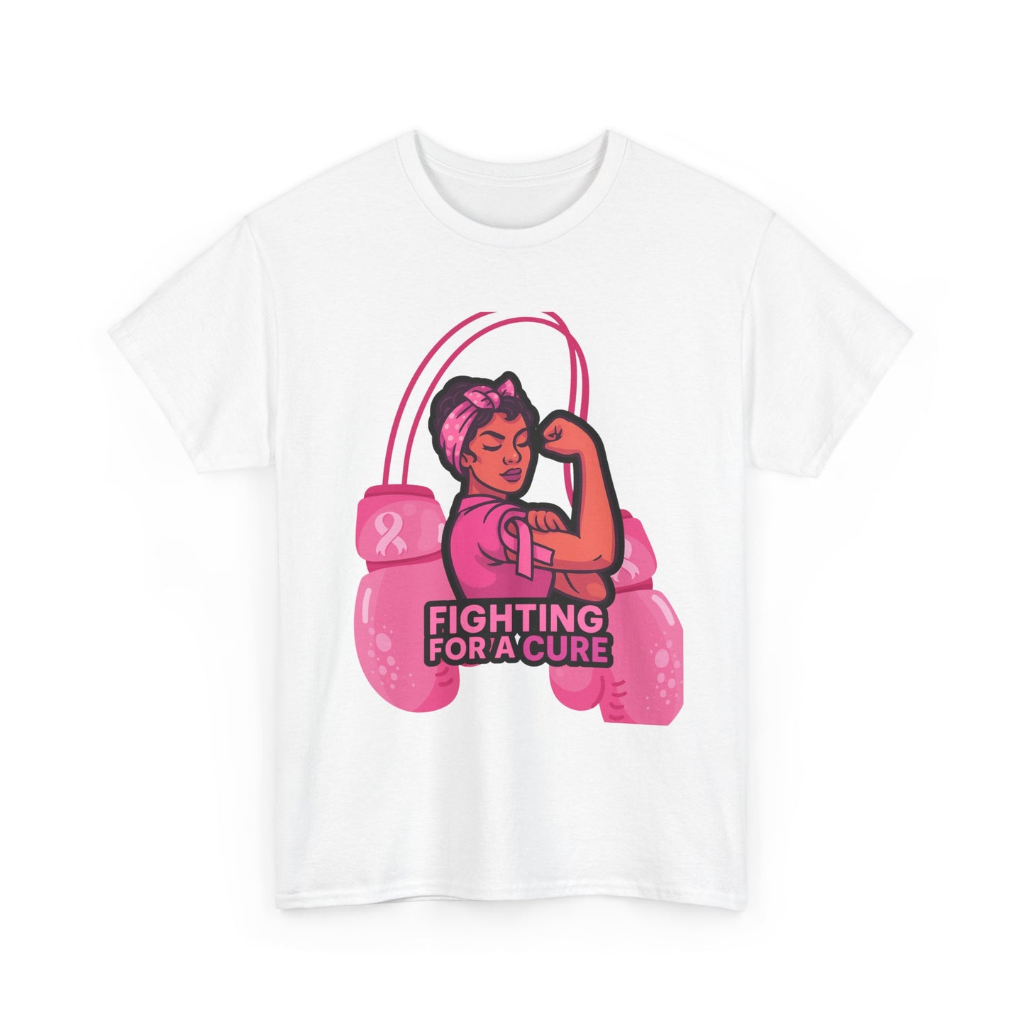 Fighting for a Cure Tee, Support Breast Cancer Awareness Shirt, Unisex Cotton Tee, Inspirational Graphic Tee, Pink Ribbon Gift