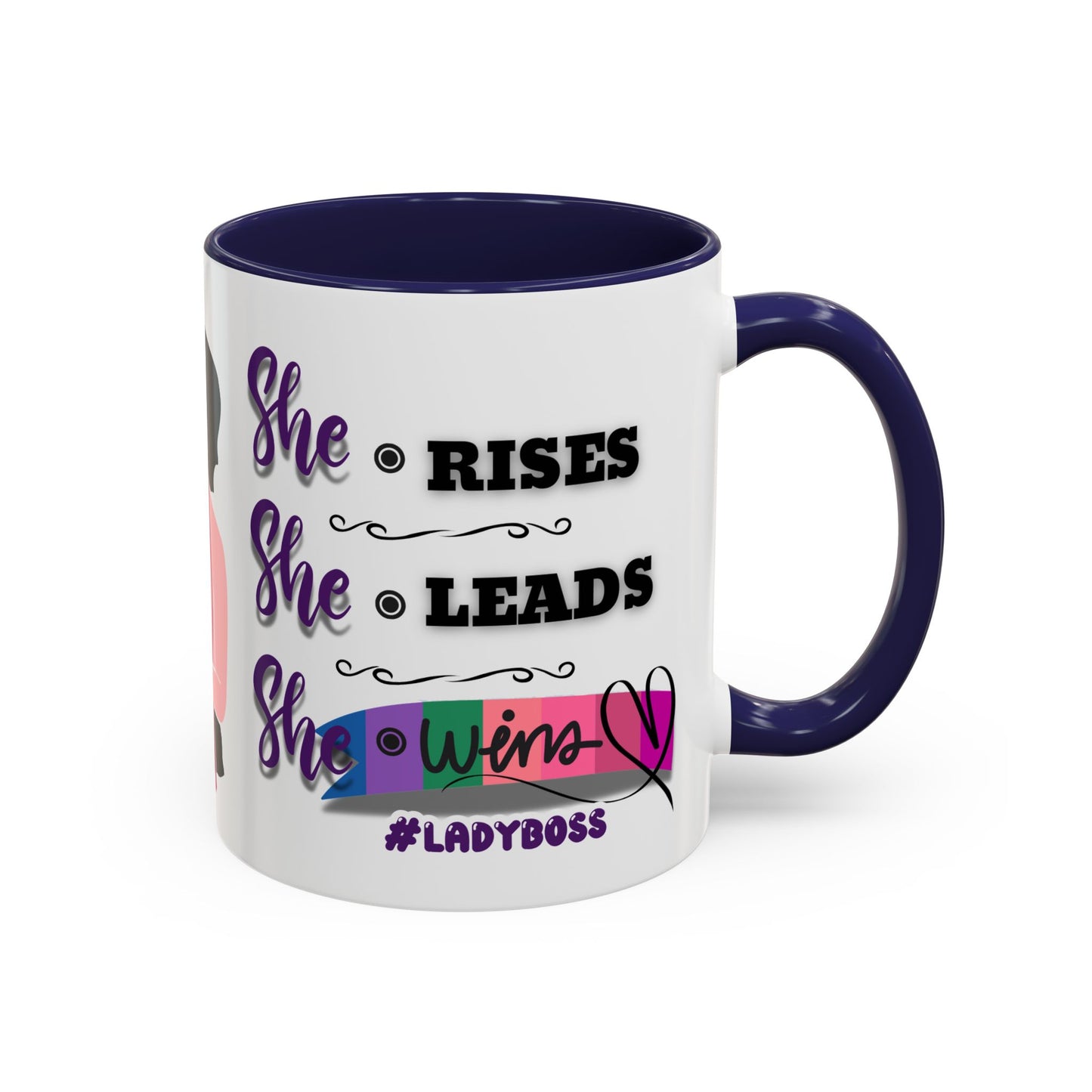 Empowering Lady Boss Coffee Mug - She Rises, She Leads, She Wins