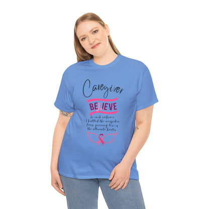 Caregiver Breast Cancer Awareness Unisex Heavy Cotton Tee