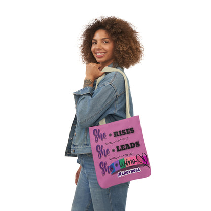 Copy of Empowering Canvas Tote Bag - She Rises, Leads, Wins #LadyBoss