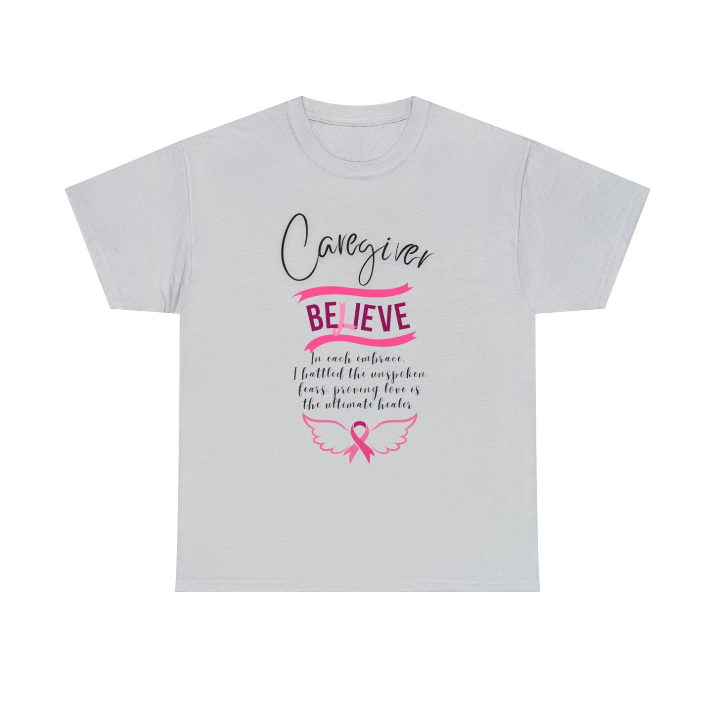 Caregiver Breast Cancer Awareness Unisex Heavy Cotton Tee