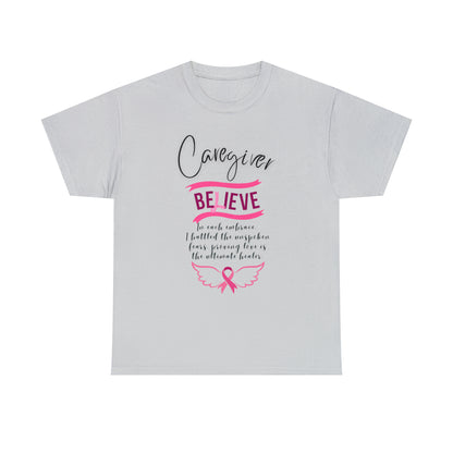 Caregiver Breast Cancer Awareness Unisex Heavy Cotton Tee