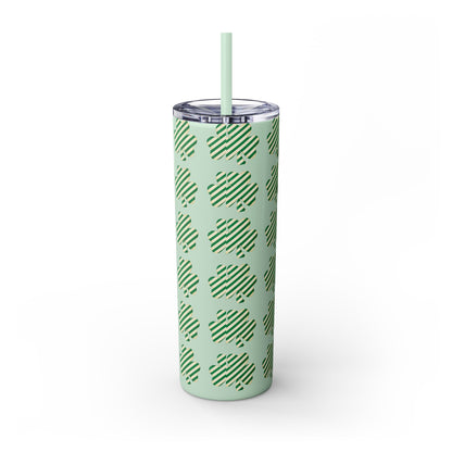 St. Patrick's Day Skinny Tumbler with Straw - 20oz 'Feeling Lucky' Design