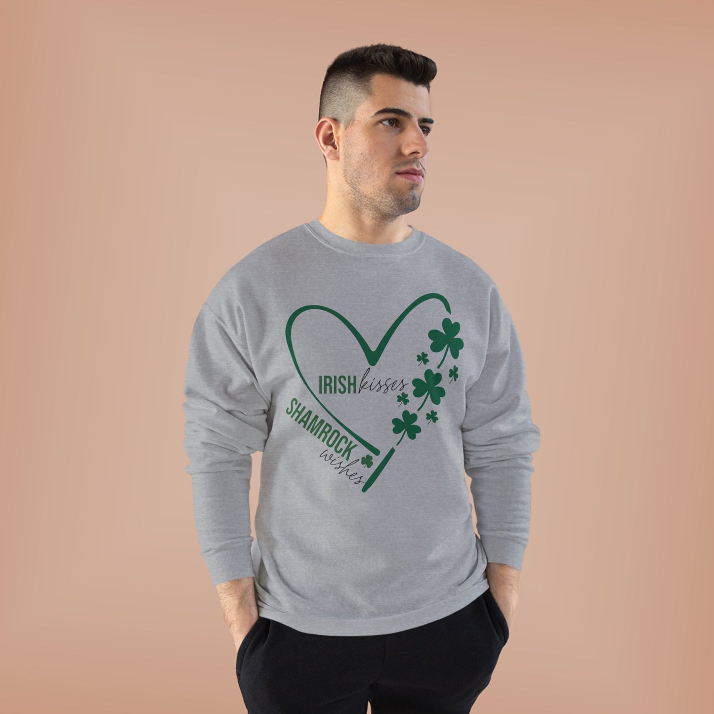 Irish Kisses Shamrock Crewneck Sweatshirt - Cozy St. Patrick's Day Apparel