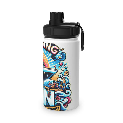 Family Trip Stainless Steel Water Bottle, Sports Lid