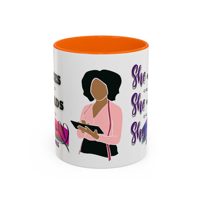 Empowering Lady Boss Coffee Mug - She Rises, She Leads, She Wins