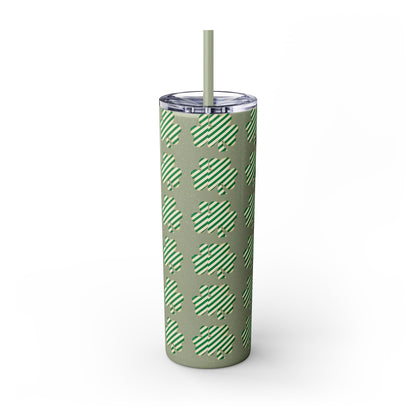 St. Patrick's Day Skinny Tumbler with Straw - 20oz 'Feeling Lucky' Design