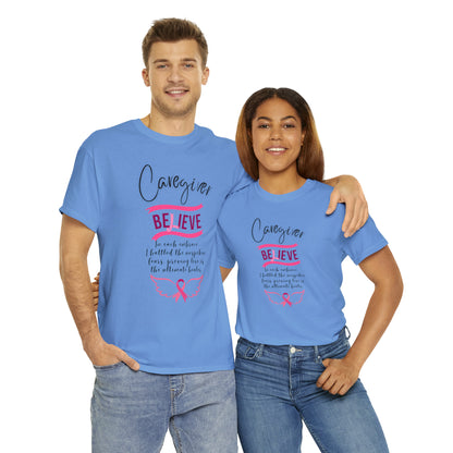 Caregiver Breast Cancer Awareness Unisex Heavy Cotton Tee