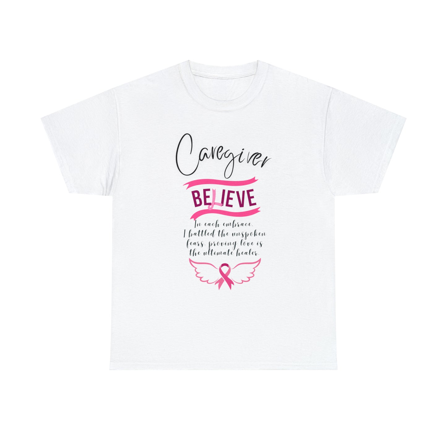 Caregiver Breast Cancer Awareness Unisex Heavy Cotton Tee