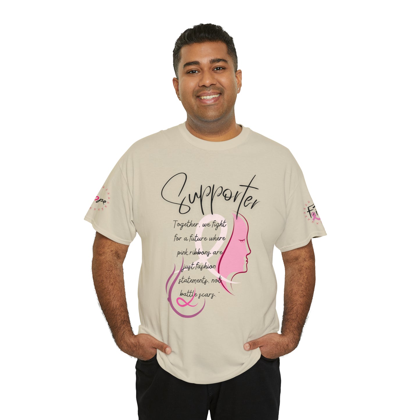 Breast Cancer supporter Unisex Heavy Cotton Tee