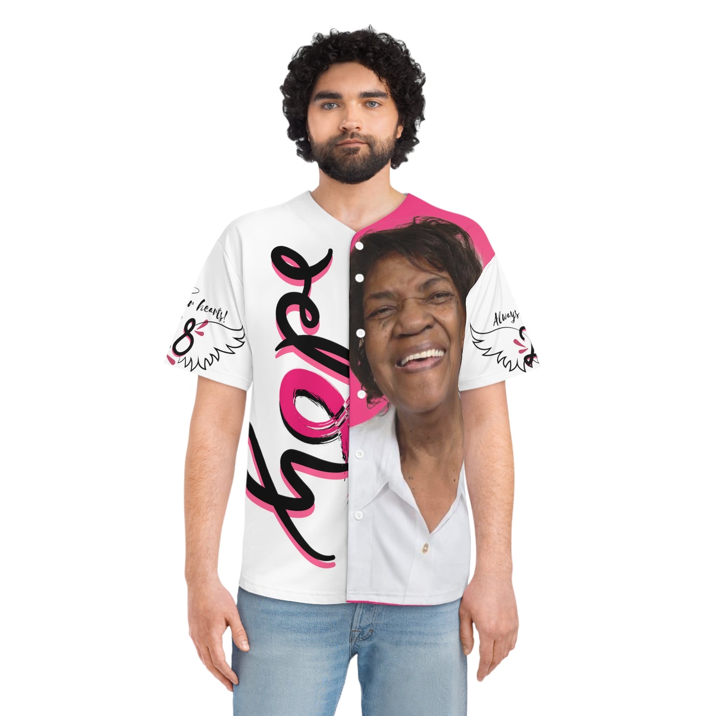 Customized "Friend" breast cancer Baseball Jersey (AOP)